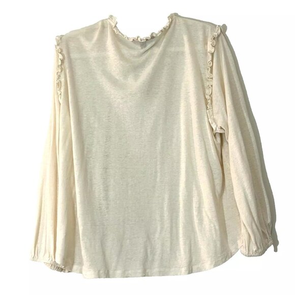 Lauren Ralph Lauren Split Neck Ruffled Sweater plus size 2X - Picture 2 of 8